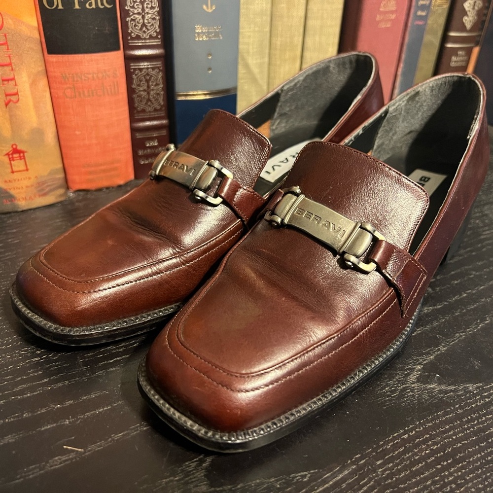 Beravi Brown Leather Loafers size 37 (used)